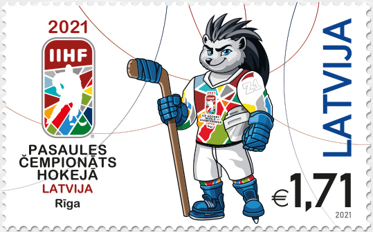 File:2021 IIHF World Championship 2021 stamp of Latvia.jpg