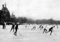 An early bandy match played in Hungary.