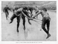 A drawing of ice hockey being played at the St. Nicholas Rink.