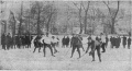 An action shot from a match against LFLS Kaunas on January 17, 1926.