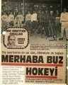 A newspaper headline of the first ice hockey game in Turkey, played on May 19, 1986.