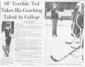 January 13, 1976 article on Ted Lindsay coaching Hillsdale.