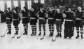 The 1934 German National Team does the Hitler Salute after a game.